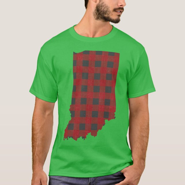 Indiana Plaid in Red Oversized T-Shirt (Vorderseite)