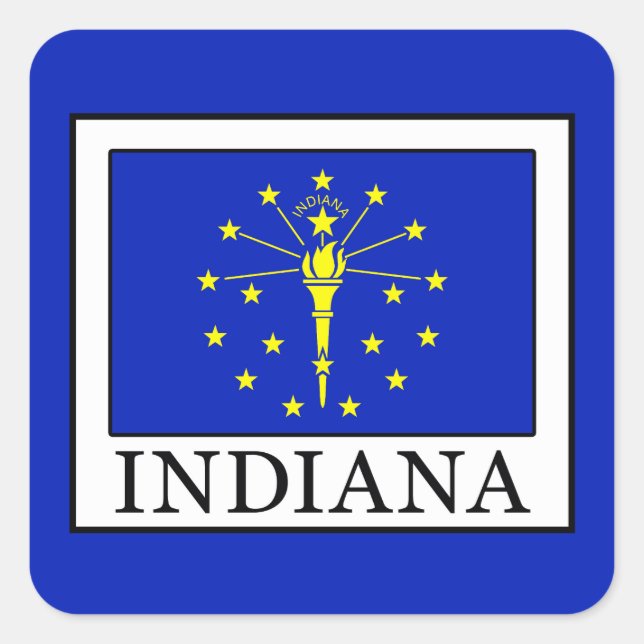 Indiana Quadratischer Aufkleber (Vorderseite)