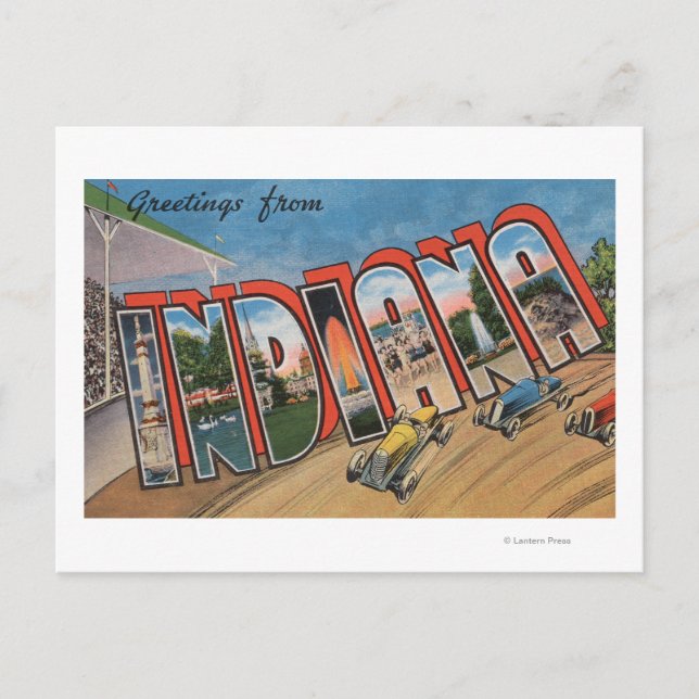 Indiana (Racececar)Große BuchstabenszenenIndiana Postkarte (Vorderseite)