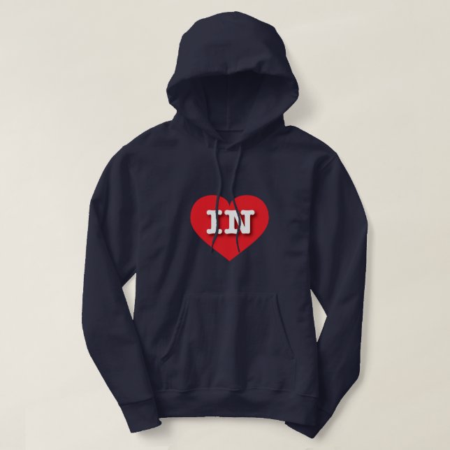 Indiana Red Heart - I Liebe IN Hoodie (Design vorne)