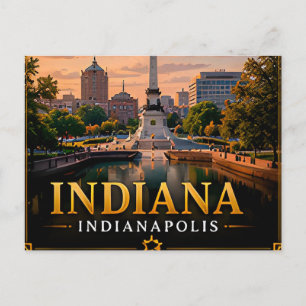 🗺️ Indiana-Reiseerinnerung für Road-Trip-Reisende Postkarte