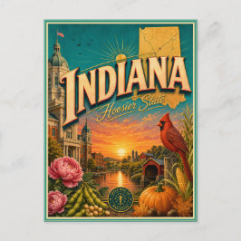 Indiana Retro-Reise-Souvenir-Postkarte Postkarte