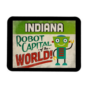 Indiana Robot - Funny Vintag Magnet