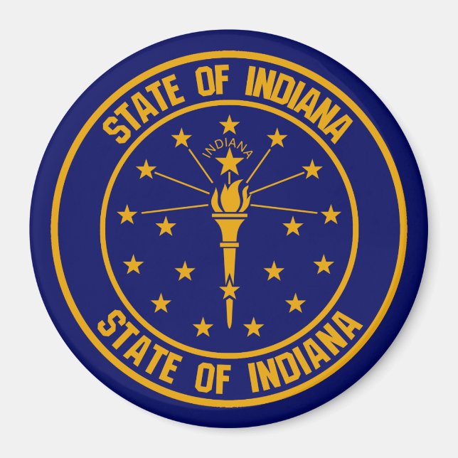 Indiana Round Emblem Magnet (Vorne)