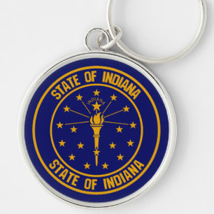 Indiana Round Emblem Schlüsselanhänger