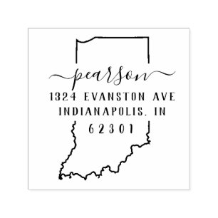 Indiana-Rücksendeadresse-Briefmarke Selbst-Mit Permastempel