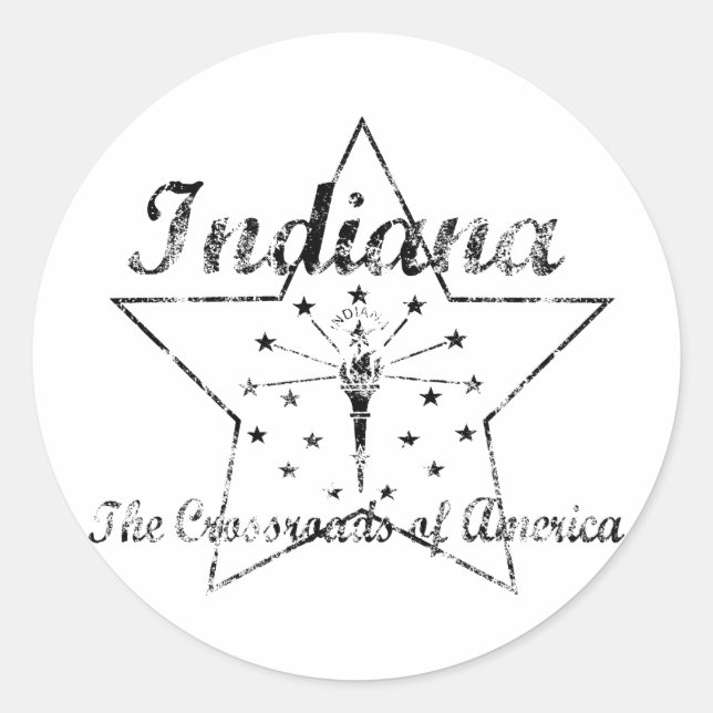 Indiana Runder Aufkleber (Vorderseite)