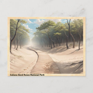 Indiana Sand Dunes Nationalpark Vintage Reise Postkarte