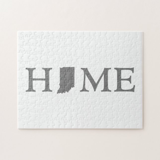 Indiana Shaped Letter Indianan Zuhause Hoosier Puzzle (Horizontal)