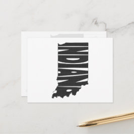 Indiana Shaped Word Art Black Text Schriftart Indi Postkarte