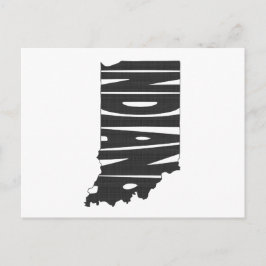 Indiana Shaped Word Art Black Text Schriftart Indi Postkarte