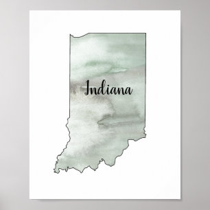 Indiana Staat Illustration Poster