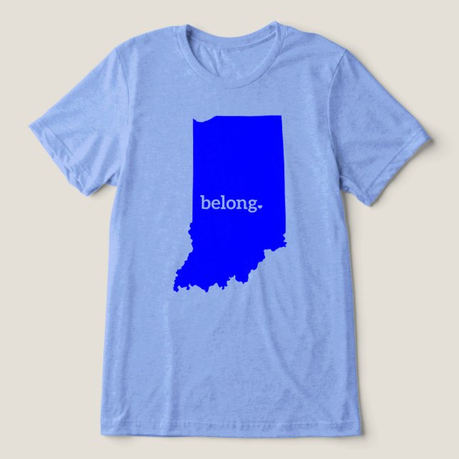 Indiana Staat Map Belong Tri-Blend Shirt (Design Vorderseite)