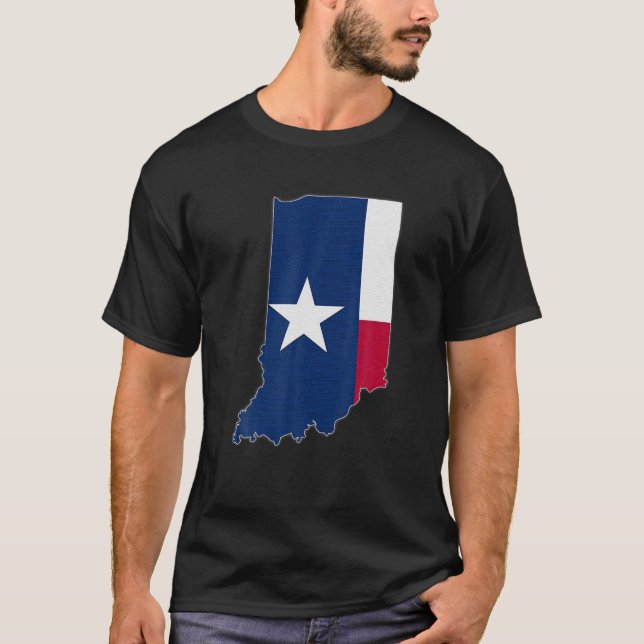 INDIANA STAAT MAP TEXAS TX Flag Roots Men Women Gi T-Shirt (Vorderseite)