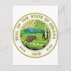 Indiana Staat Siegel Postkarte
