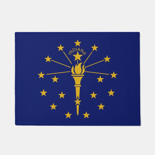 Indiana-Staat und Indiana-Flagge /USA Fußmatte (Vorderseite)