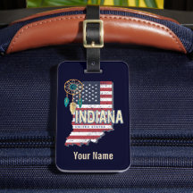 Indiana Staat United Staaten Retro Map Vintag USA