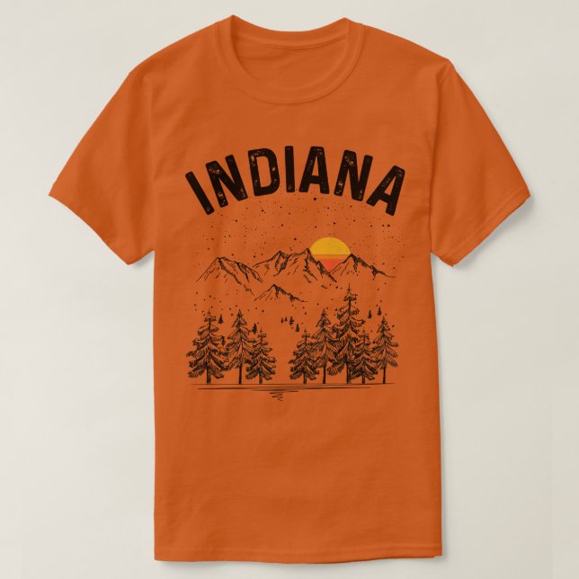 Indiana Staat Vintag Retro T-Shirt (Design vorne)