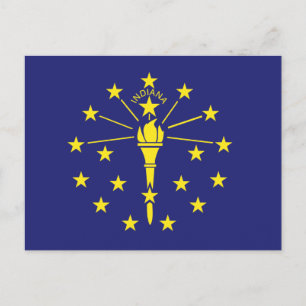 INDIANA STAATLICHER FLAG-T - Shirt Postkarte