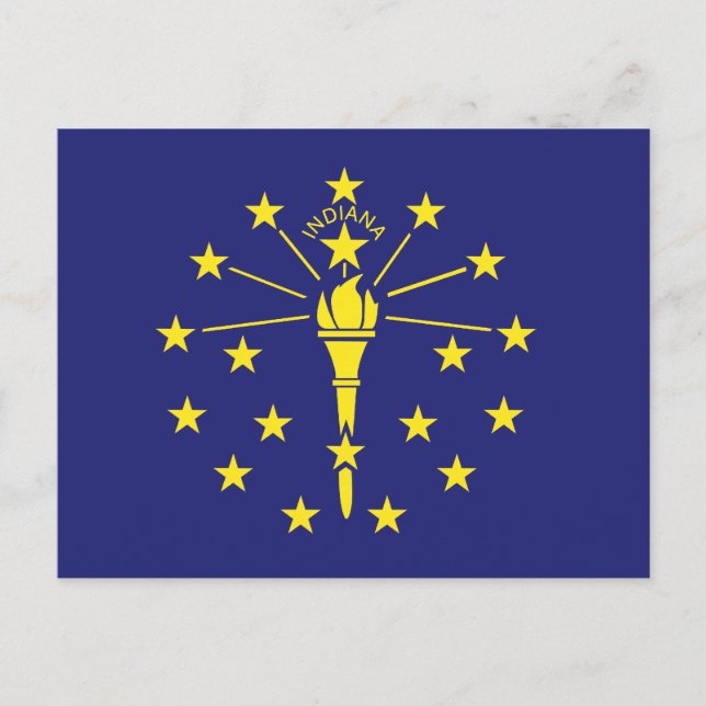 INDIANA STAATLICHER FLAG-T - Shirt Postkarte (Vorderseite)