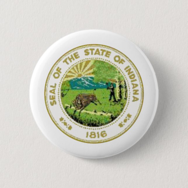 Indiana-Staats-Siegel Button (Vorderseite)