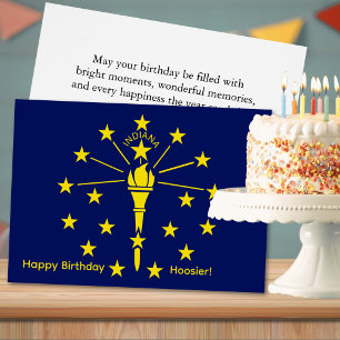 Indiana Staatsflagge Goldene Fackel Geburtstag