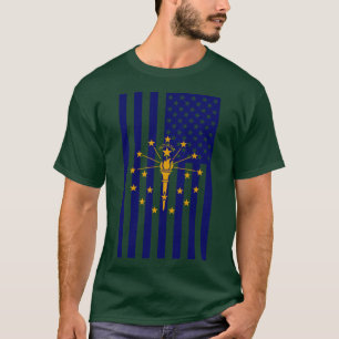 Indiana Staatsflagge Grafik USA Stil T-Shirt