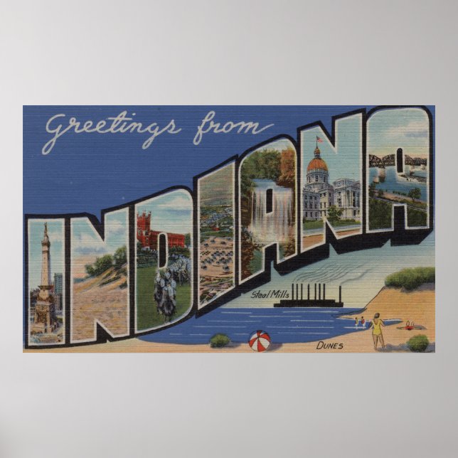 Indiana (Stahlmilch/Sanddünen) Poster (Vorne)