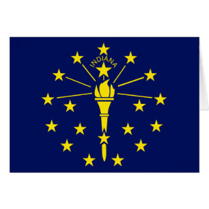 Indiana State Flag Blue & Gold Torch & Stars