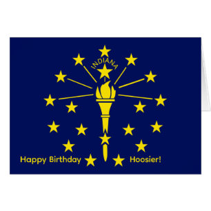 Indiana State Flag Blue & Gold Torch & Stars