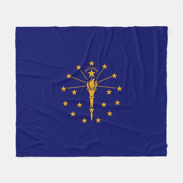 Indiana State Flag Design Fleecedecke (Vorderseite (Horizontal))