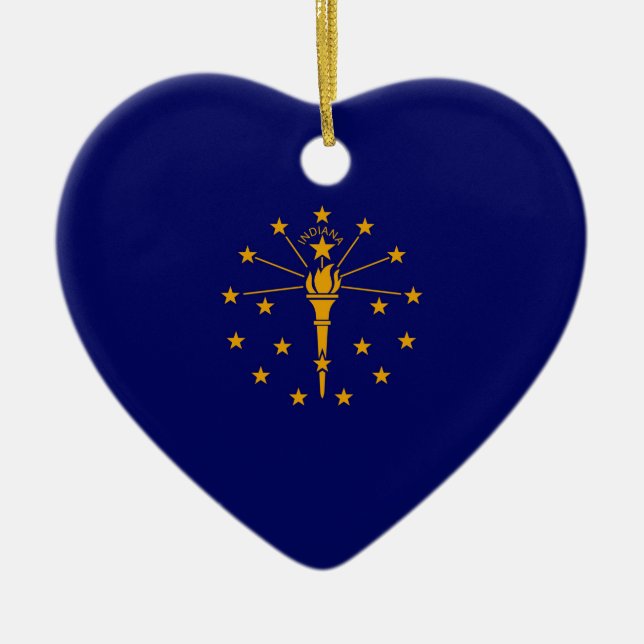 Indiana State Flag Design Keramik Ornament (Vorne)
