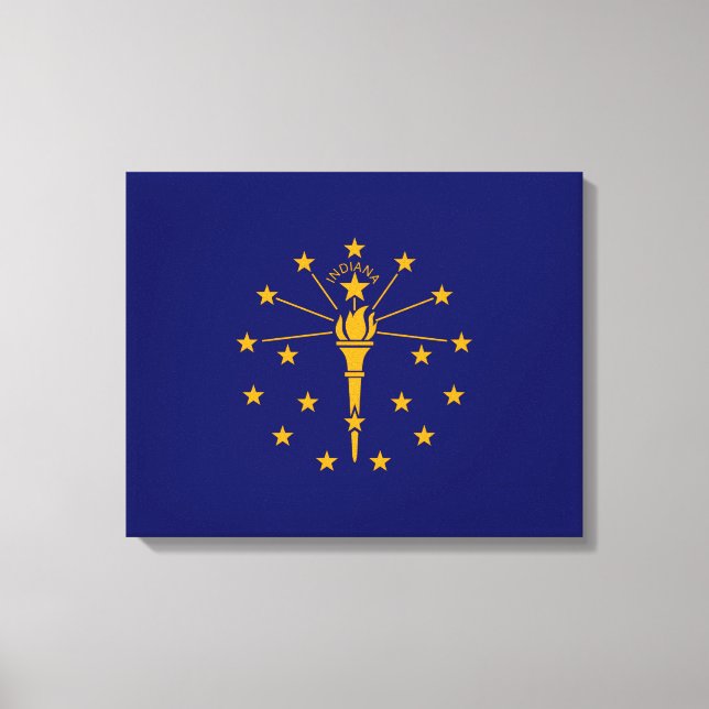 Indiana State Flag Design Leinwanddruck (Vorderseite)