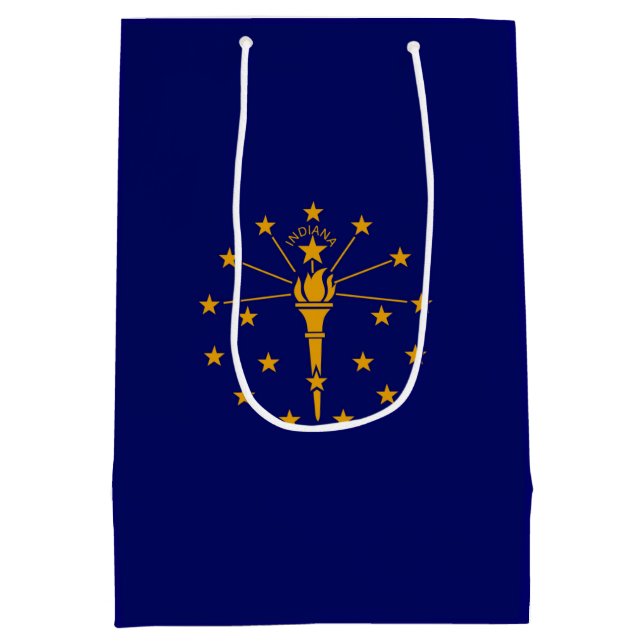 Indiana State Flag Design Mittlere Geschenktüte (Rückseite)