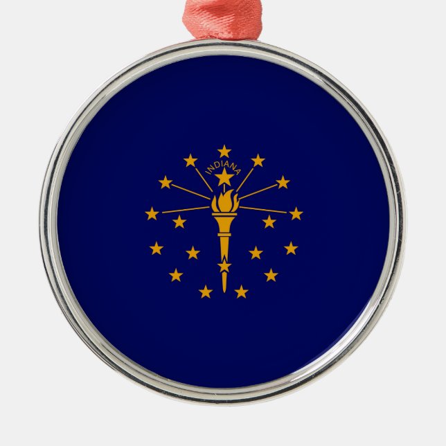 Indiana State Flag Design Ornament Aus Metall (Vorne)