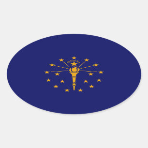 Indiana State Flag Design Ovaler Aufkleber