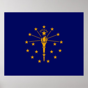 Indiana State Flag Design Poster