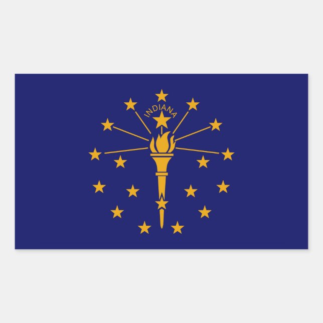 Indiana State Flag Design Rechteckiger Aufkleber (Vorderseite)