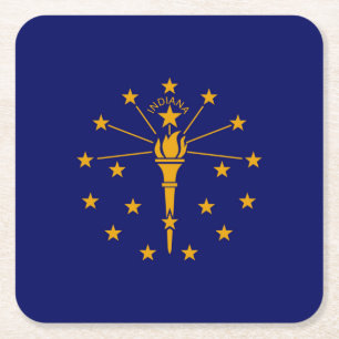 Indiana State Flag Design Rechteckiger Pappuntersetzer