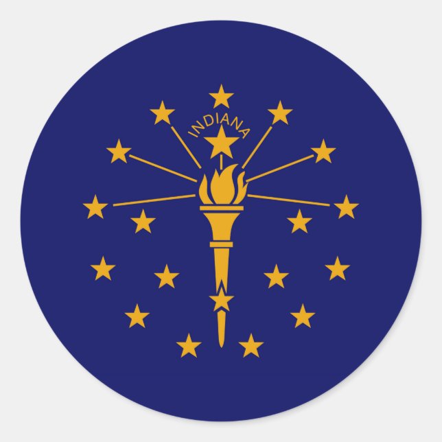 Indiana State Flag Design Runder Aufkleber (Vorderseite)
