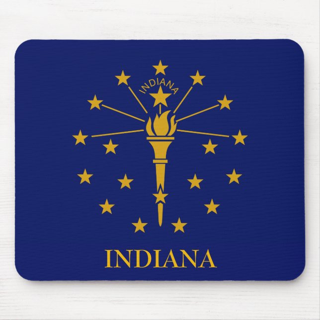INDIANA State Flag Mouse Pad Text anpassen Mousepad (Vorne)