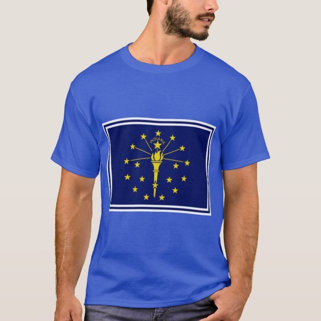 Indiana State Flag Stickers T-Shirt (Vorderseite)