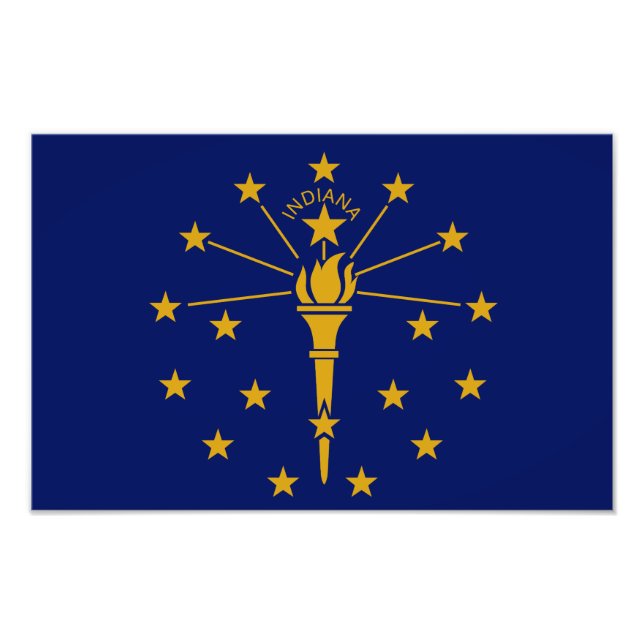 Indiana State Flag USA Fotodruck (Vorne)