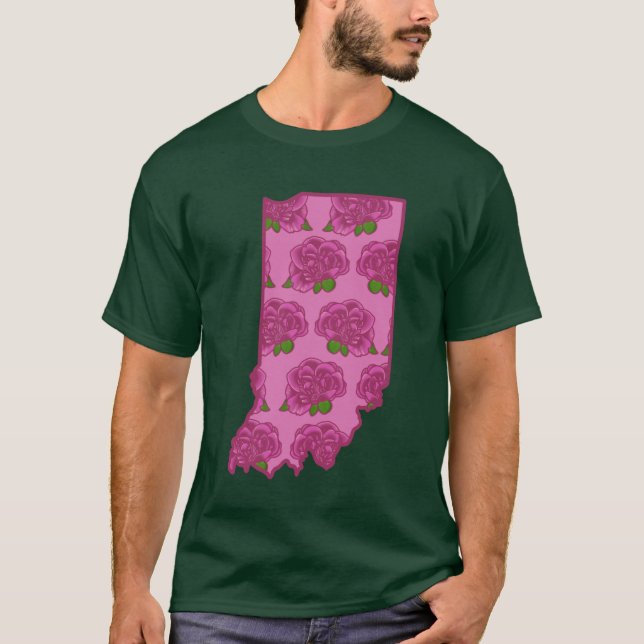 Indiana State Flower Peony T-Shirt (Vorderseite)