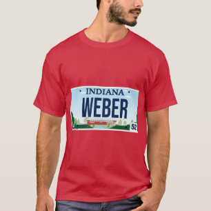 Indiana State individuelles Weber Wunschkennzeiche T-Shirt
