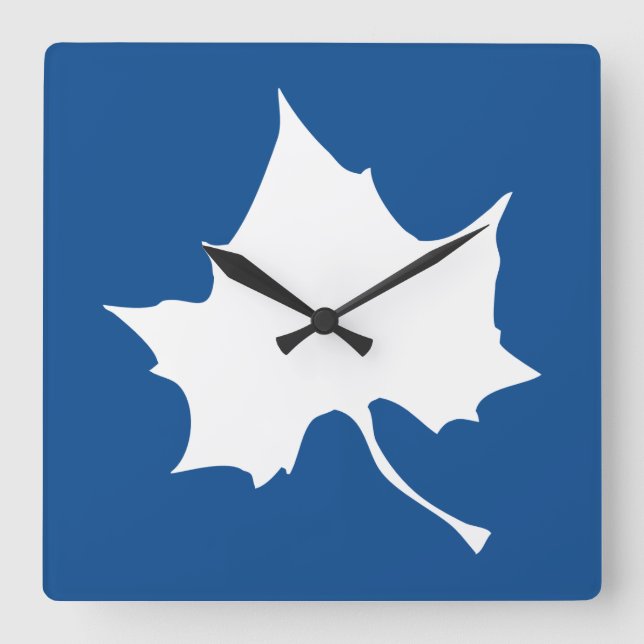 Indiana State Leaf Quadratische Wanduhr (Vorderseite)