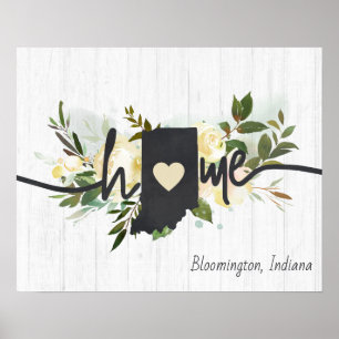Indiana State Personalisiert Ihre Heimatstadt Rust Poster