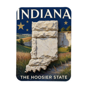 Indiana State Pride Kalkstein-Erbe Magnet