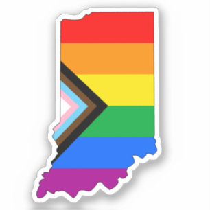 Indiana State Pride LGBTQ Progress Pride Aufkleber