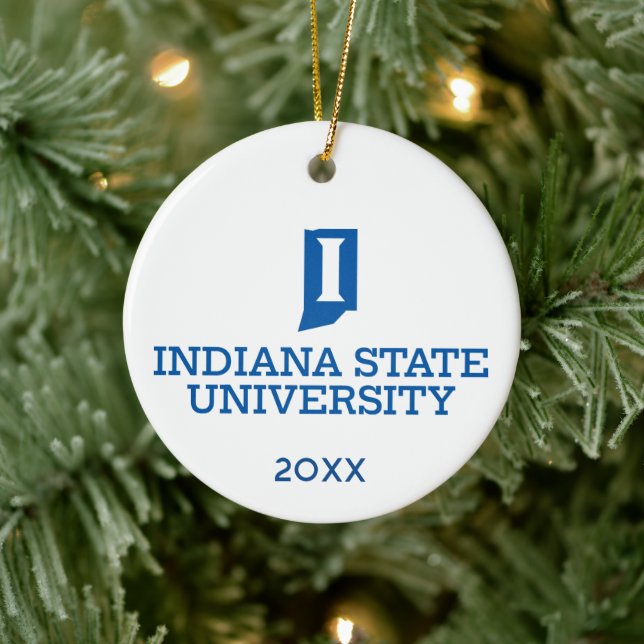 Indiana State University Feiertag Keramik Ornament (Baum)